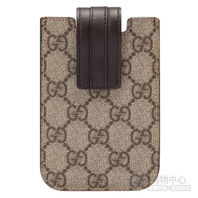 GUCCI 經典GG PLUS防水PVC IPHONE手機套(咖啡)