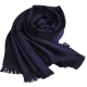 EMPORIO ARMANI 中槓字母LOGO高質感羊毛圍巾(深藍色) product thumbnail 1