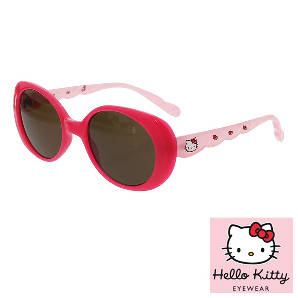 Hello Kitty 兒童太陽眼鏡-魔法變色系列復古圓, 紅/粉