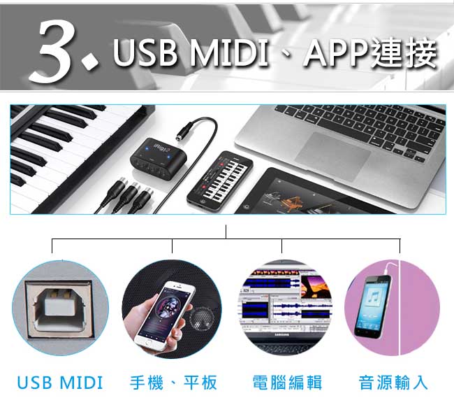 JAZZY JZ-680 魔光電子琴 61鍵 鋼琴力道+力度感應 可麥克風、手機、MIDI
