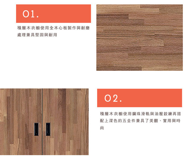 H&D 積層木1.3尺單門衣櫥 (寬40X深58X高176cm)