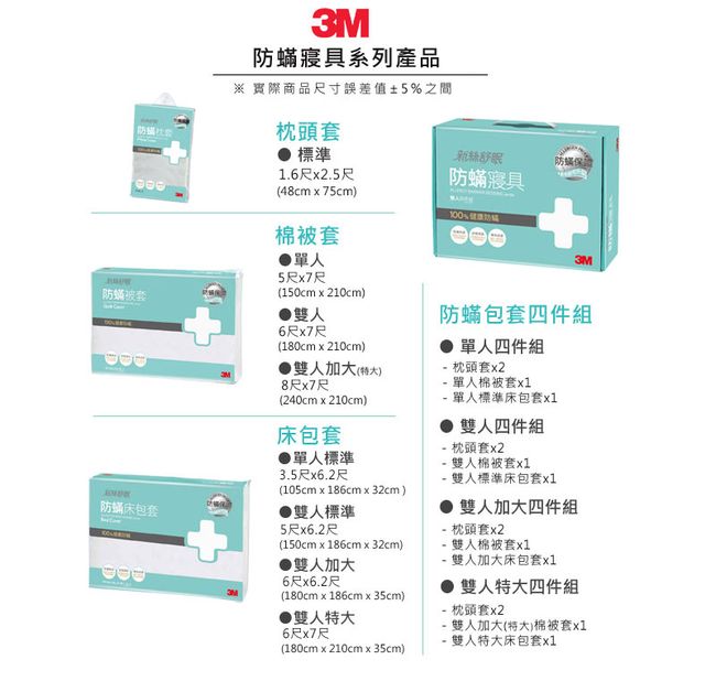 3M 新絲舒眠100%防蹣 枕頭套 (2入組)