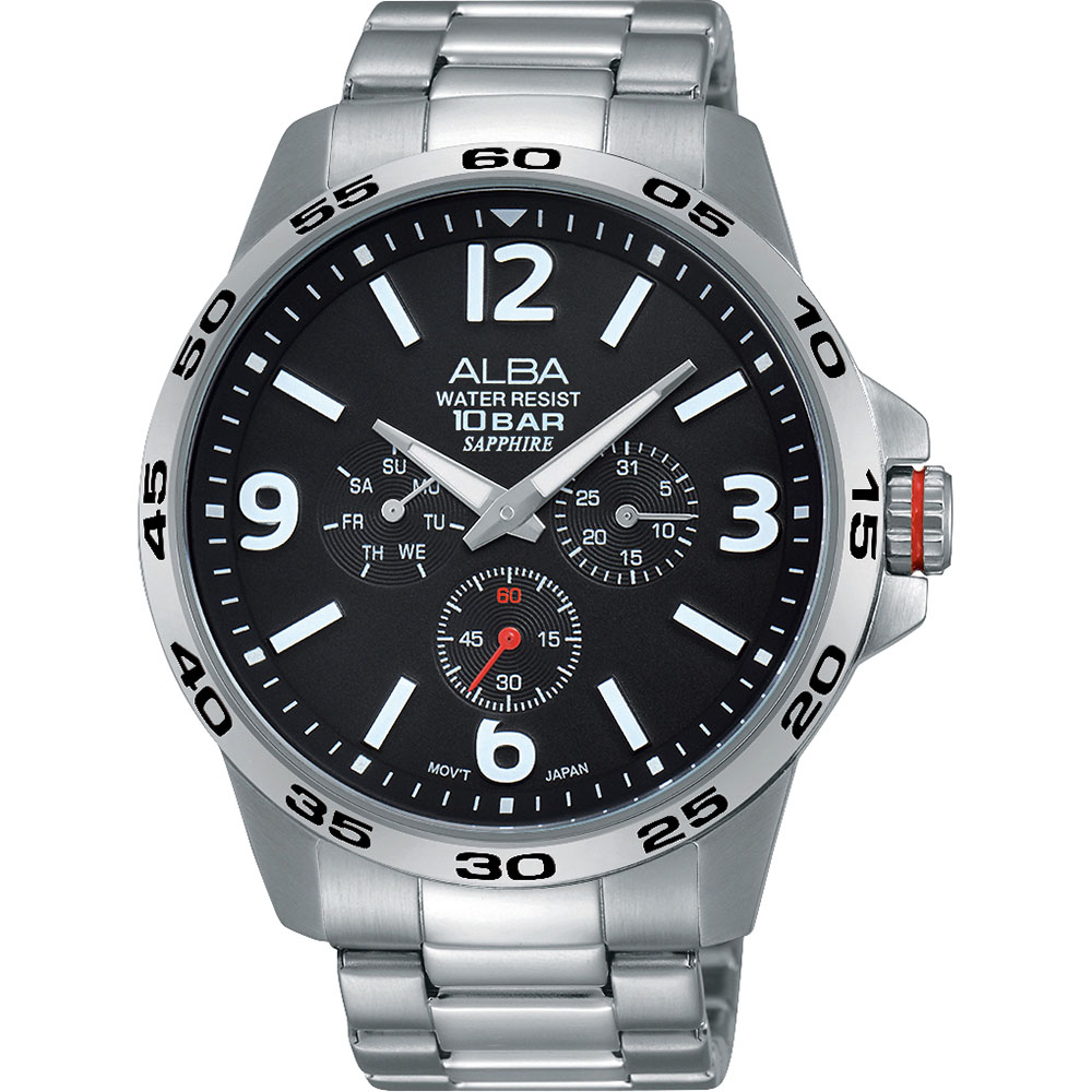 ALBA ACTIVE 活力運動日曆錶(AP6339X1)-黑/44mm