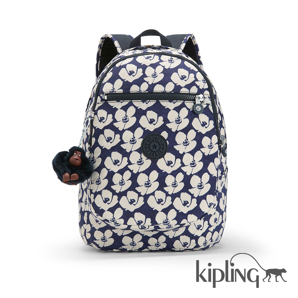 Kipling 後背包 夏日時光花卉印花-中