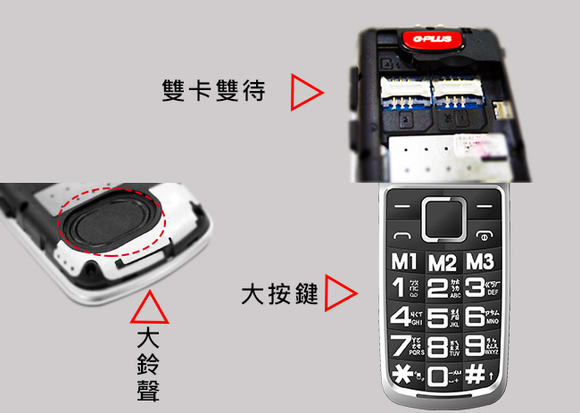 GPLUS GH7800 雙卡雙待摺疊式科園機(部隊版)