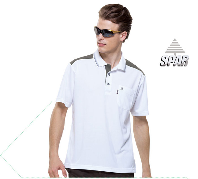 【SPAR】吸濕排汗男版短袖POLO衫(SP61840)白色