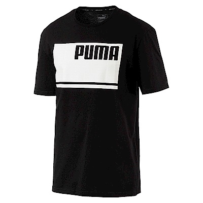 PUMA-男性基本系列Rebel夏天短袖T恤-黑色-亞規