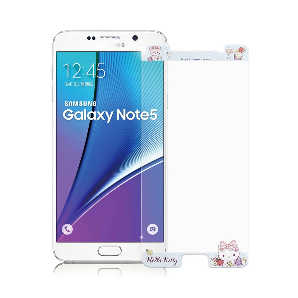 Hello Kitty 三星 Galaxy Note 5 粉愛浮雕玻璃螢幕貼