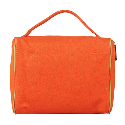 POLO 經典三馬騎士帆布手提化妝包(橘)