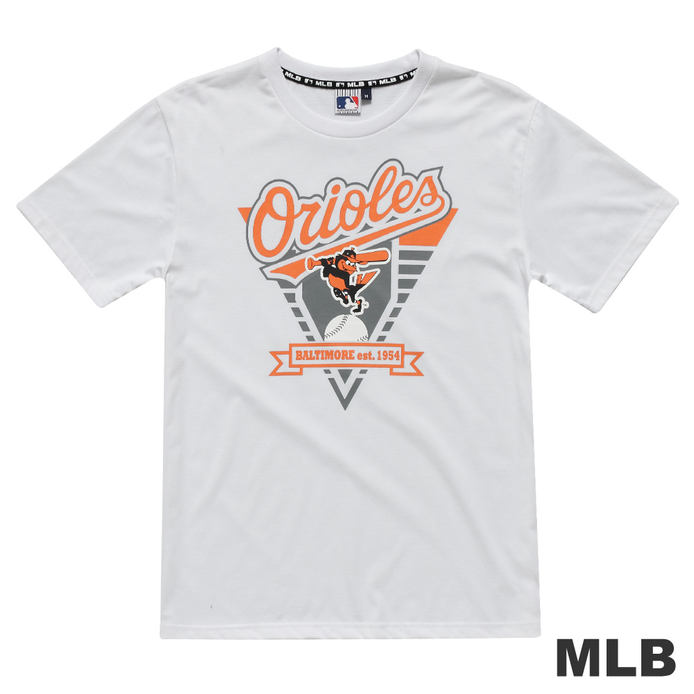 MLB-巴爾的摩金鶯隊本壘板LOGO短袖T恤-白(男)