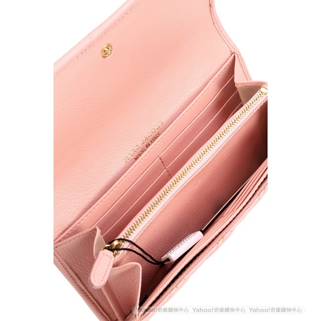 MARC JACOBS Double Groove 菱格釦式長夾(粉色)