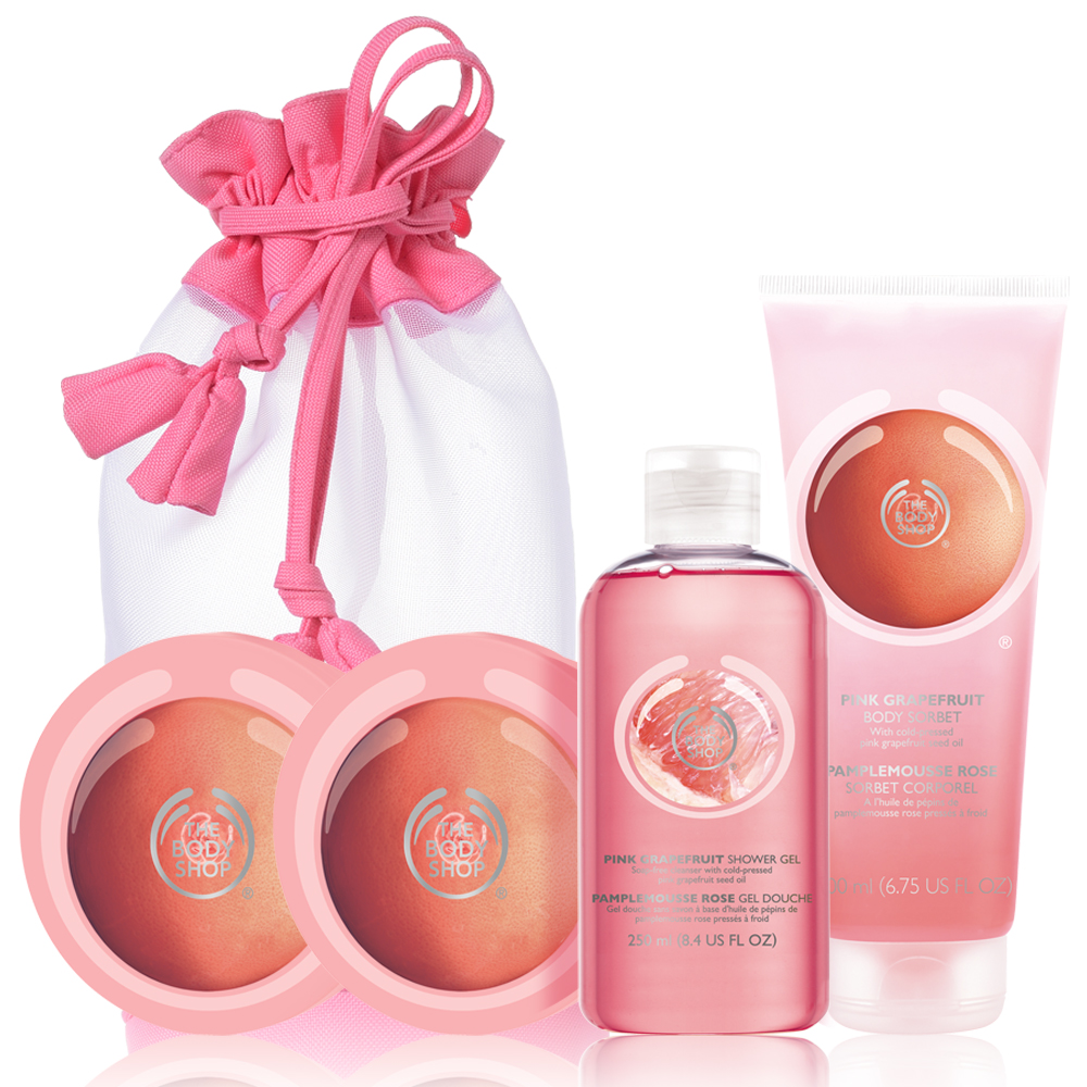 The Body Shop  粉紅葡萄柚果香沐浴4件組