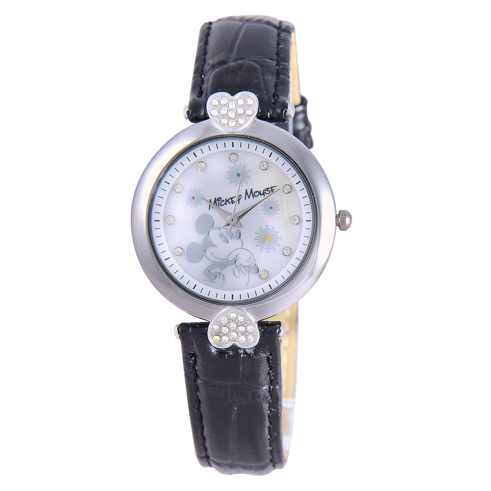 Disney甜密心漾造型皮革對錶-米奇款/31mm