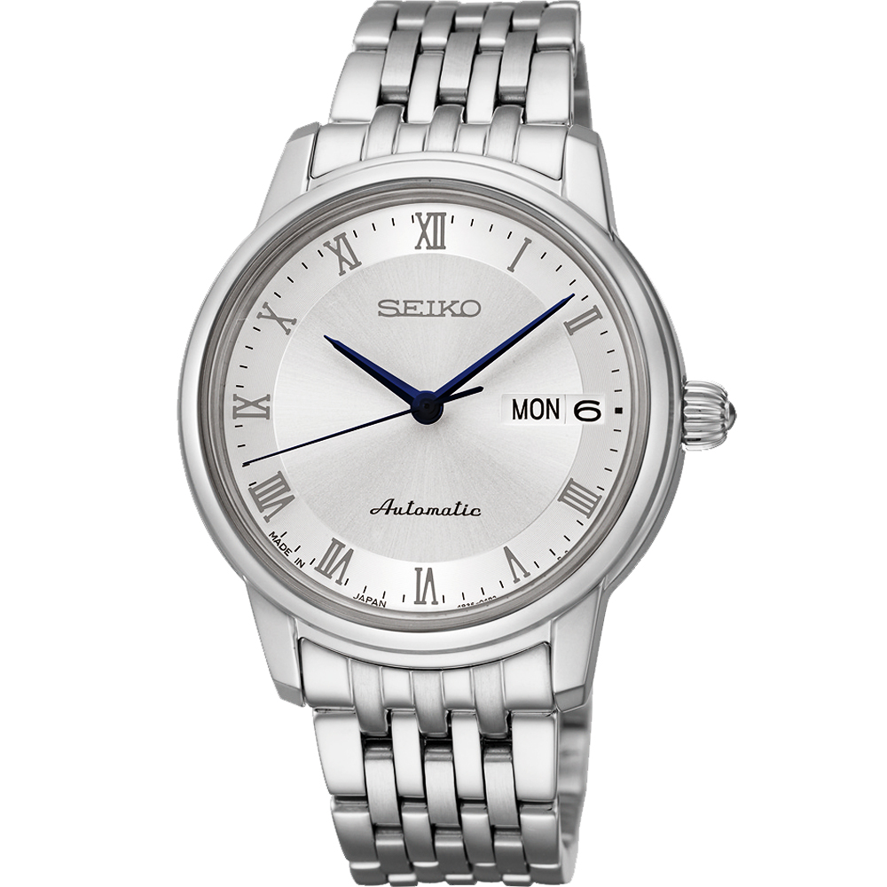 SEIKO Presage 羅馬仕女機械腕錶(SRP887J1)-銀白34mm