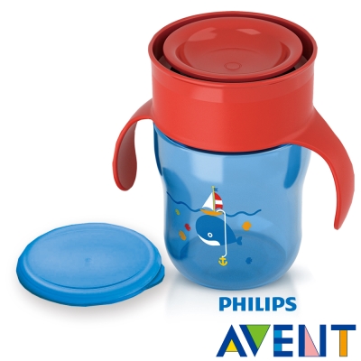 PHILIPS AVENT -自然喝水防漏水杯260m-橘紅(E65A078200)