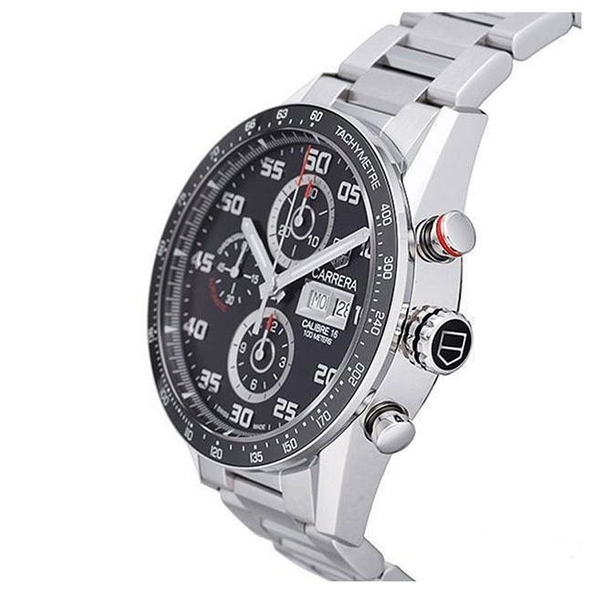 TAG HEUER 豪雅 CARRERA 系列機械計時數字腕錶x黑x43mm