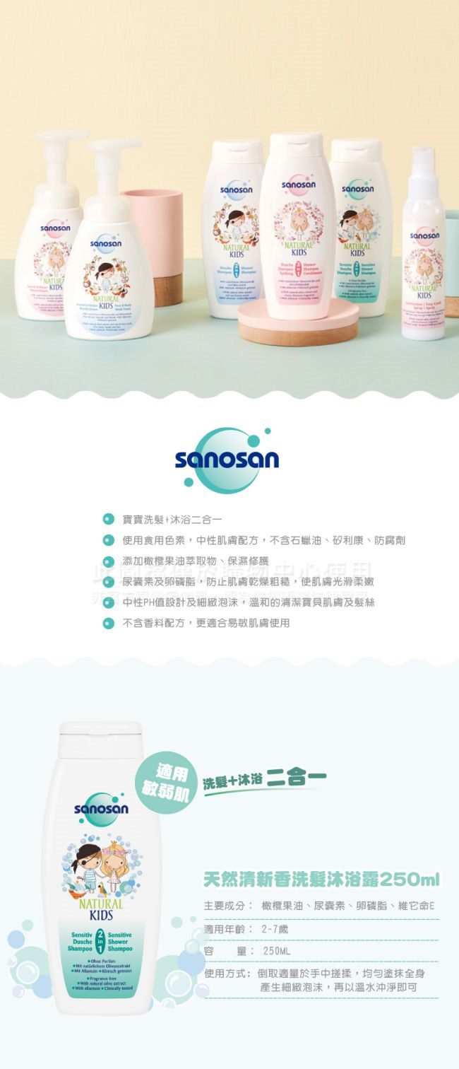 德國sanosan珊諾-天然清新香洗髮沐浴露250ml