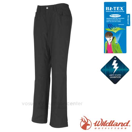 【荒野 Wildland 】女熱賣款 雙層式防風防潑水抗靜電保暖長褲/深鐵灰