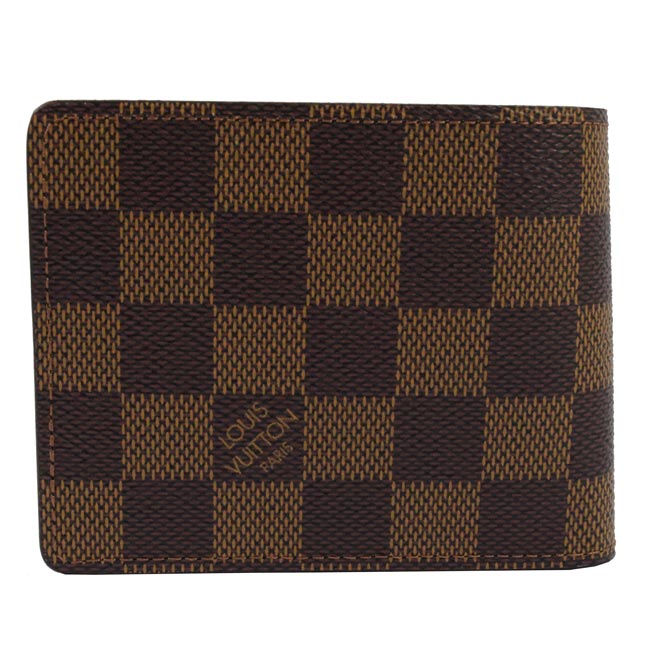 LV N61208 Slender咖啡棋盤格紋短夾