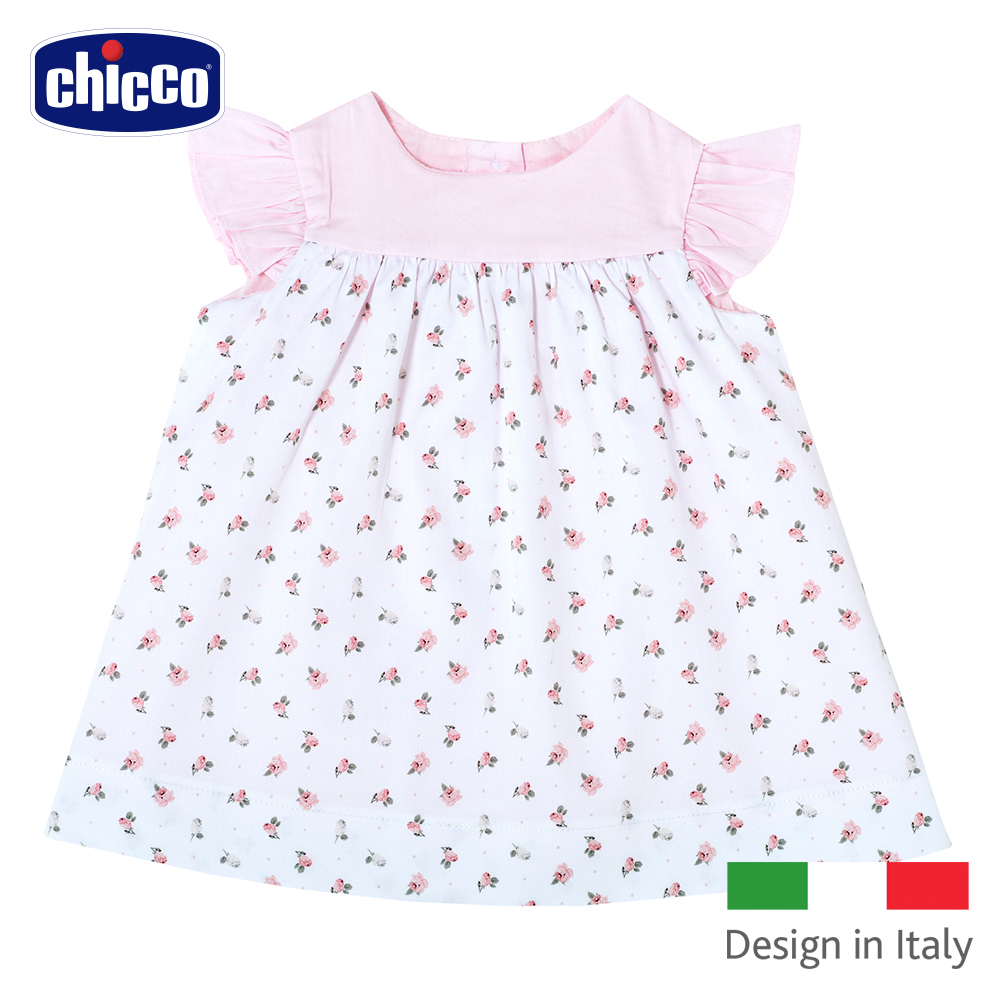 chicco-玫瑰公主典雅荷葉袖洋裝(12-24個月)