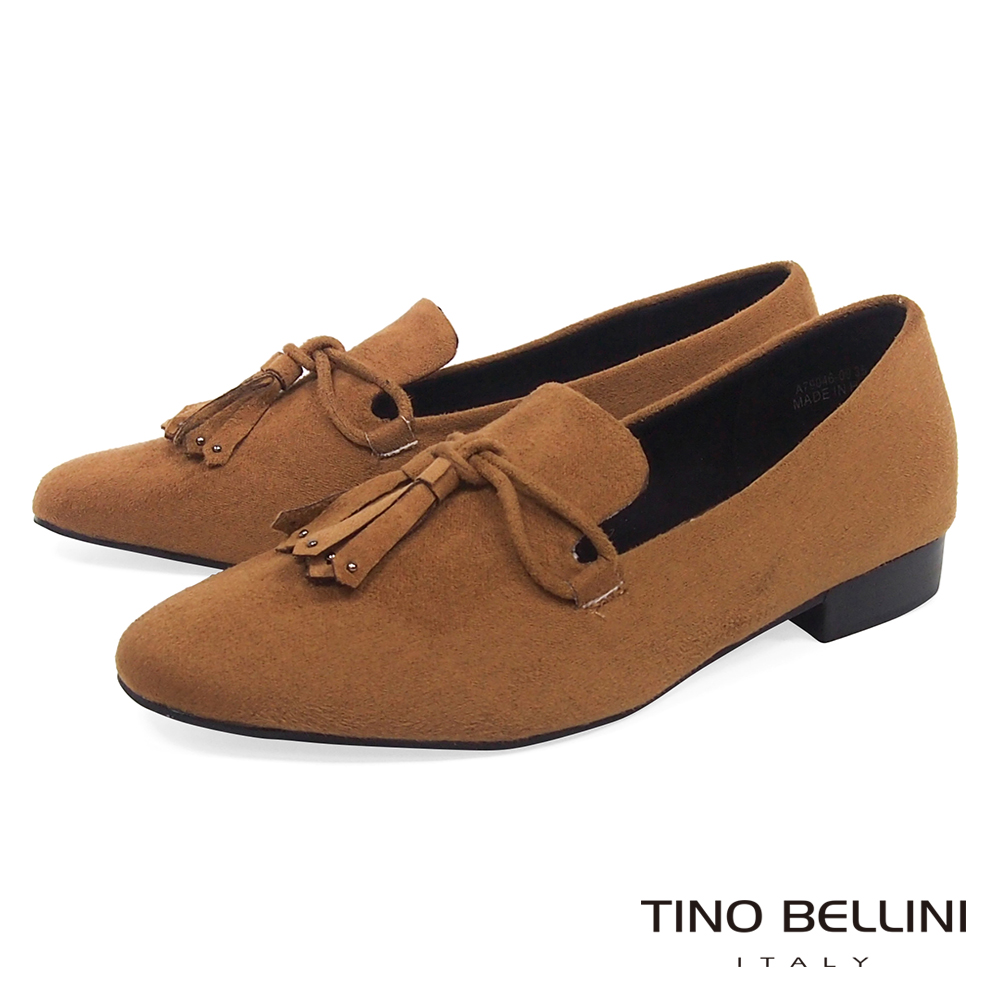 Tino Bellini 率性線條造型流蘇樂福鞋_ 棕