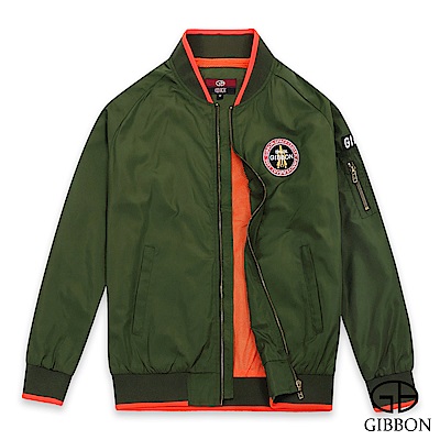 GIBBON 美式電繡棒球飛行外套‧綠色M-XXL