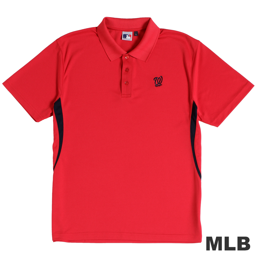 MLB-華盛頓國民隊開釦式電繡POLO衫-紅(男)