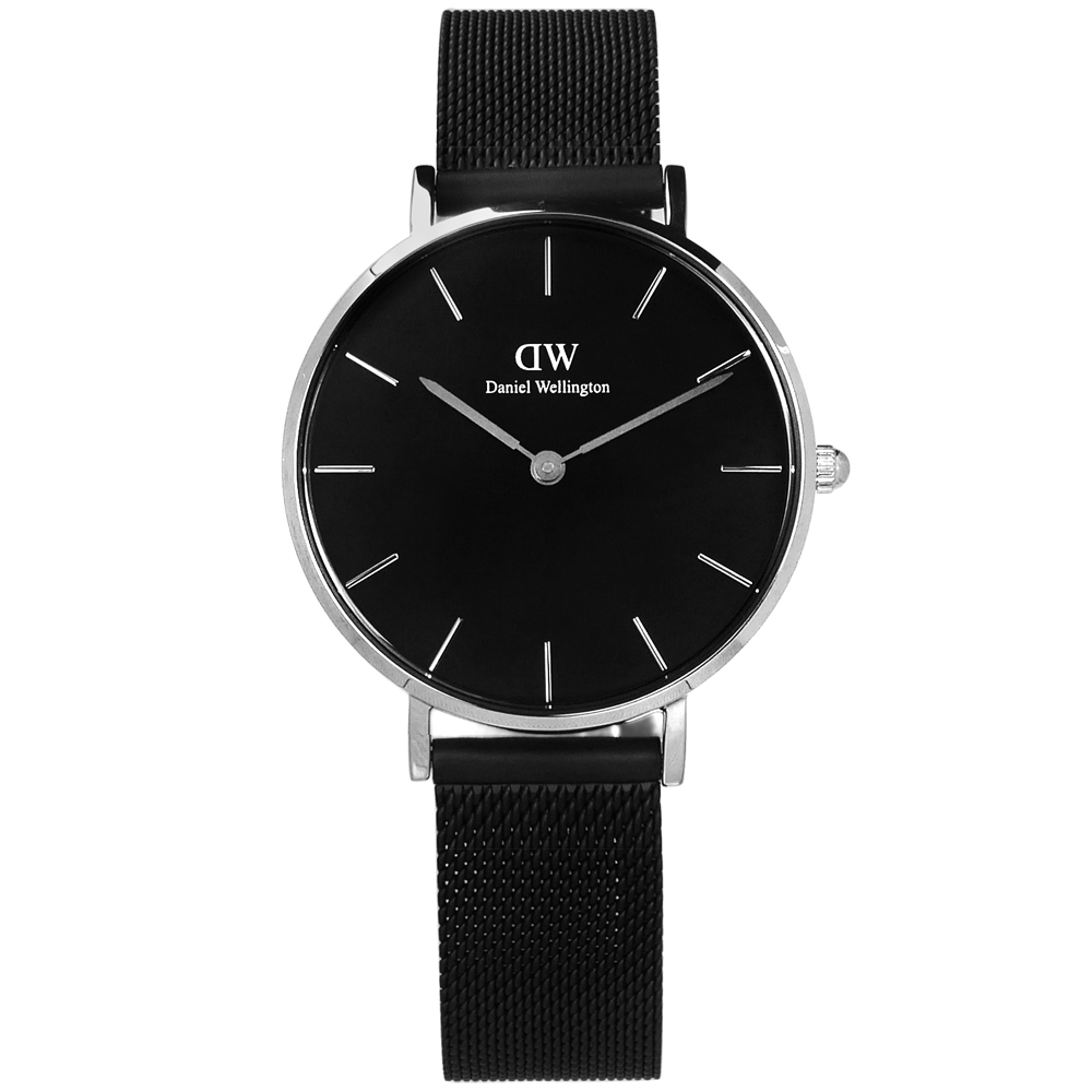 Daniel Wellington Classic 米蘭編織不鏽鋼手錶-鍍黑/32mm