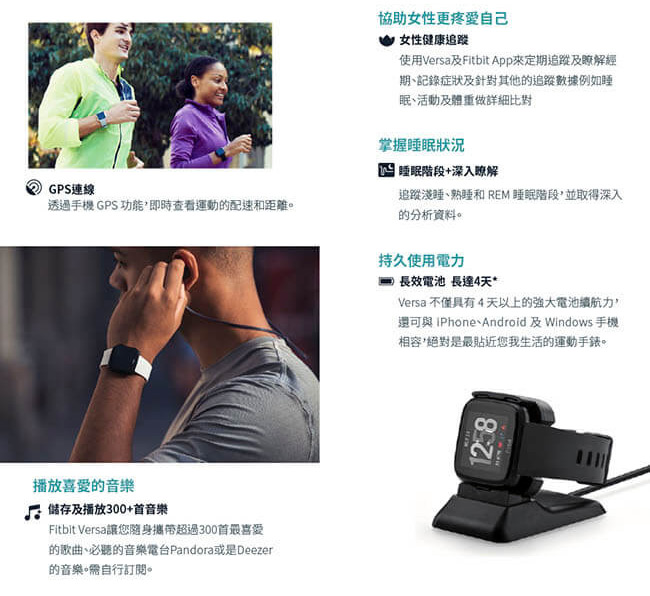 FITBIT VERSA 智能運動手錶 經典款