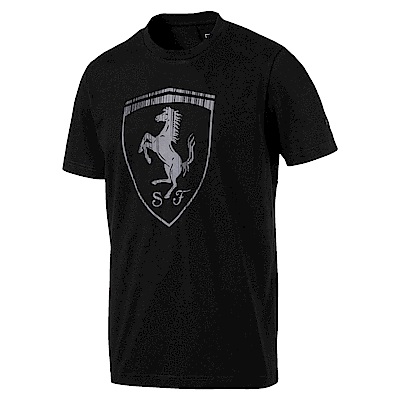 PUMA-男性法拉利經典系列大盾牌短袖T恤-黑色-歐規
