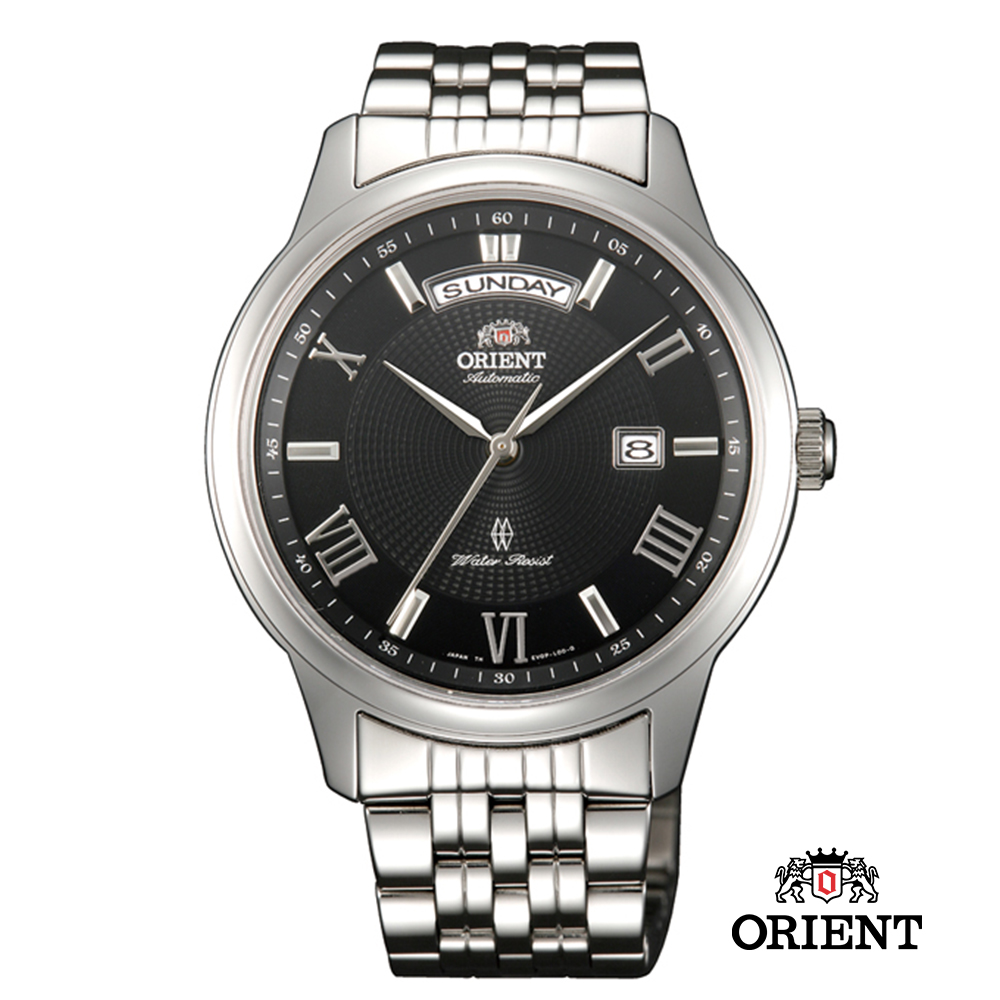ORIENT 東方錶 WILD CALENDAR系列 寬幅日曆機械錶 鋼帶款 黑色