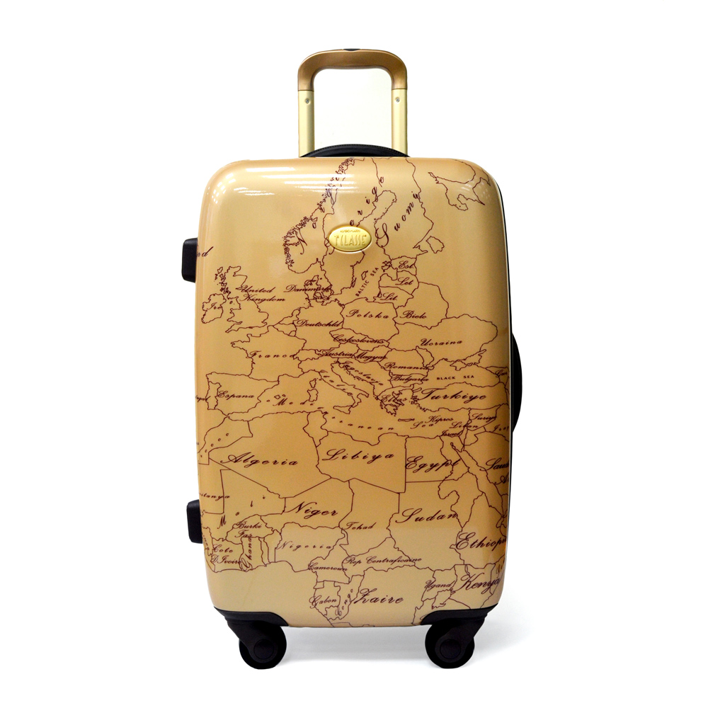 Alviero Martini 義大利地圖包 旅行硬殼行李箱 60cm-地圖黃