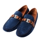 LV ND0163 銀LOGO絨布咖皮帆船鞋(海軍藍7.5號) product thumbnail 1