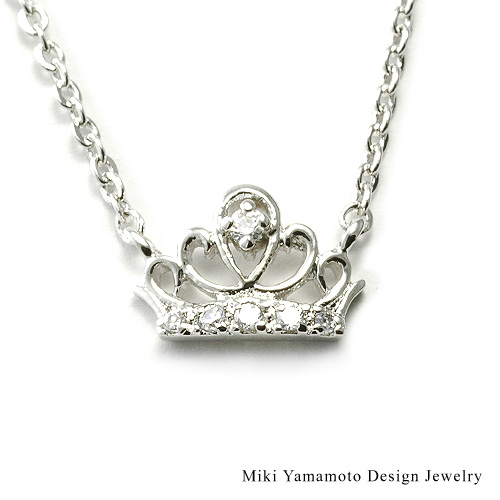【山本美樹】 Princess鏤空皇冠奧地利水晶項鍊(共兩色)