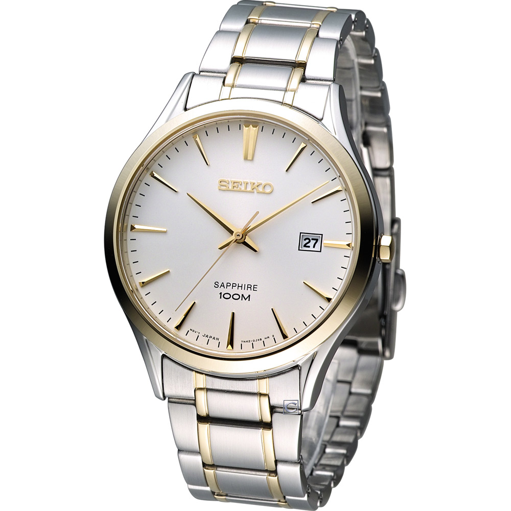 SEIKO 紳士經典時尚腕錶(SGEG96P1)-銀x雙色/40mm