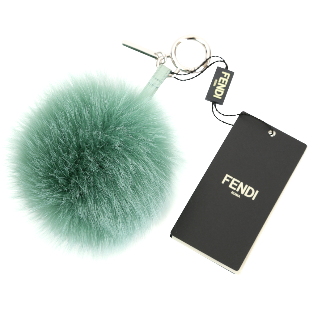 FENDI POMPOM BAG CHARM 狐狸毛球吊飾(綠色)