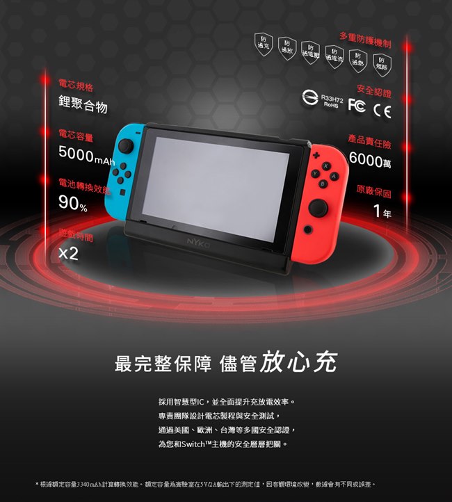 NYKO充電保護殼(Nintendo Switch專用)