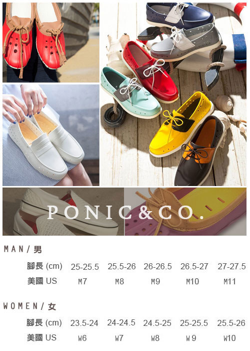 (男/女)Ponic&Co美國加州環保防水洞洞半包式拖鞋-海軍藍