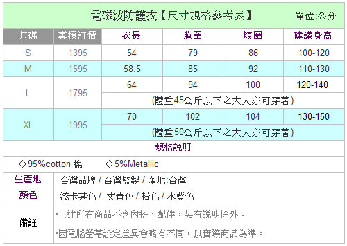 【Babyhood】兒童電磁波防護超實穿背心-S(四色可選)100cm-120cm