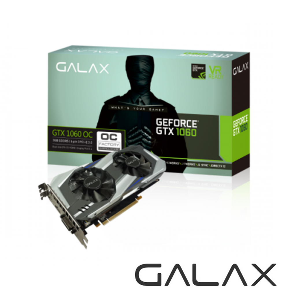 GALAX GTX 1060 OC 3GB DDR5  顯示卡