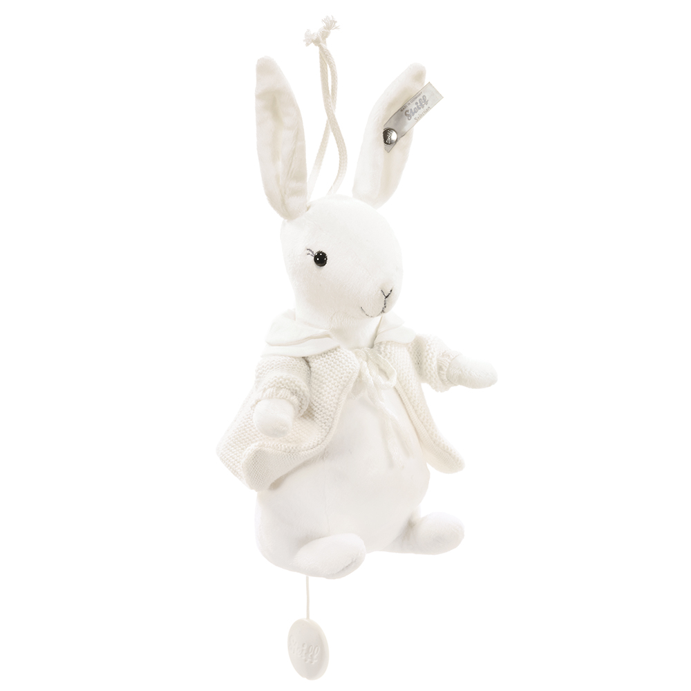 STEIFF德國金耳釦泰迪熊 Rabbit 18cm 嬰幼兒音樂鈴 (頂級精品)