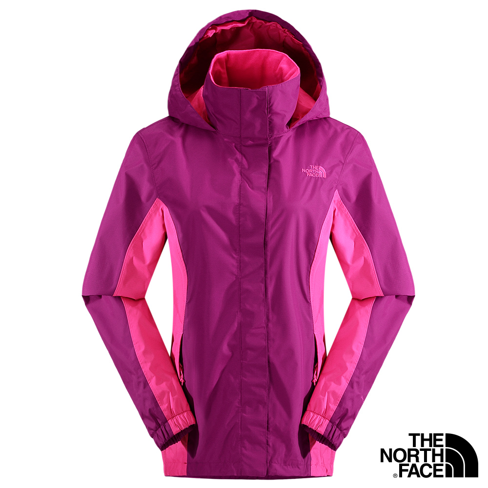 The North Face 防水防風 DryVent 連帽外套 螢光桃粉 女