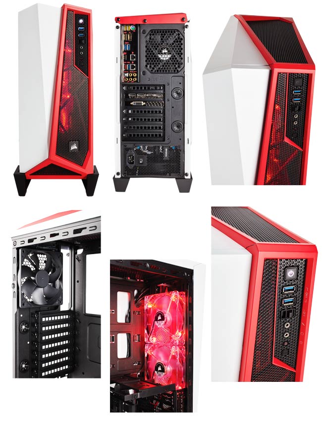 CORSAIR SPEC ALPHA電腦機殼-白紅