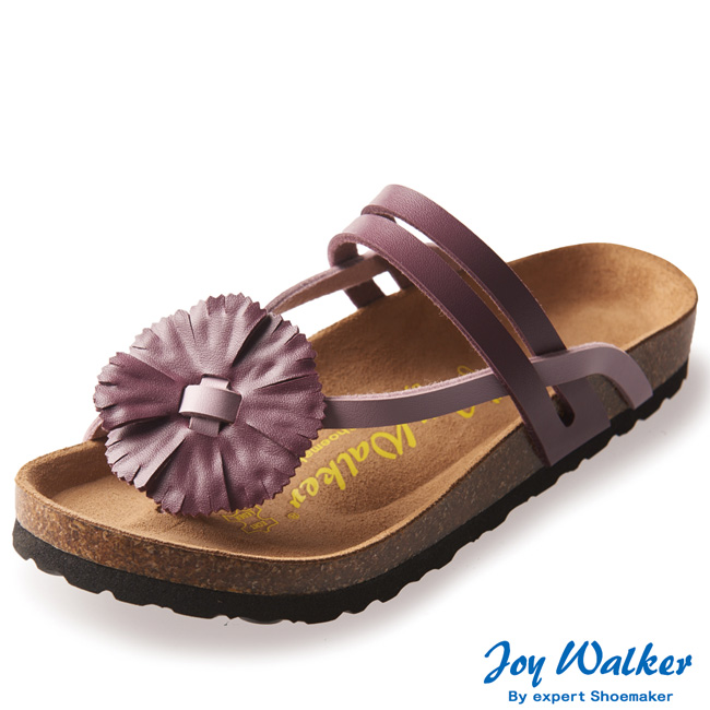 Joy Walker 夏日立體花朵夾腳拖鞋*紫色
