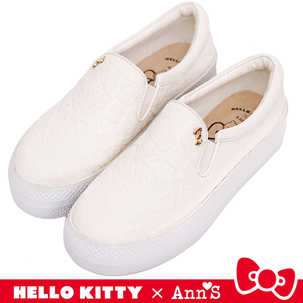 HELLO KITTY X Ann'S 和妳在一起厚底懶人鞋 白