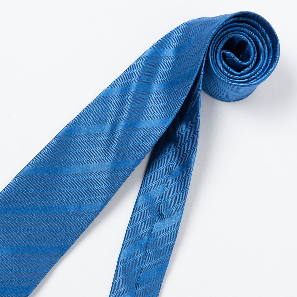極品西服 義式Teflon防潑水100%絲斜紋領帶_藍暗壓斜紋