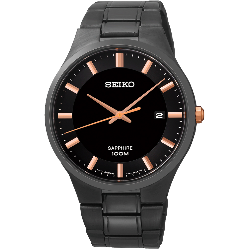 SEIKO CS 品味城市時尚腕錶(SGEH37P1)-黑x玫瑰金/39mm