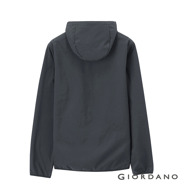 GIORDANO G-MOTION系列 防風保暖搖絨布連帽修身夾克 - 08 標誌灰