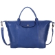 LONGCHAMP Le pliage Cuir 短把皮革摺疊兩用包(中/藍色) product thumbnail 1