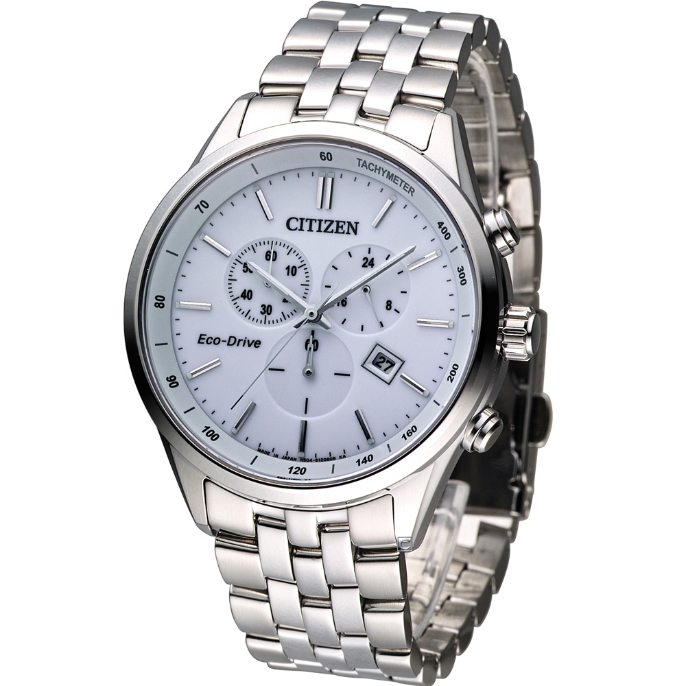 CITIZEN Eco-Drive 科技百搭計時腕錶(AT2140-55A)-白/42mm